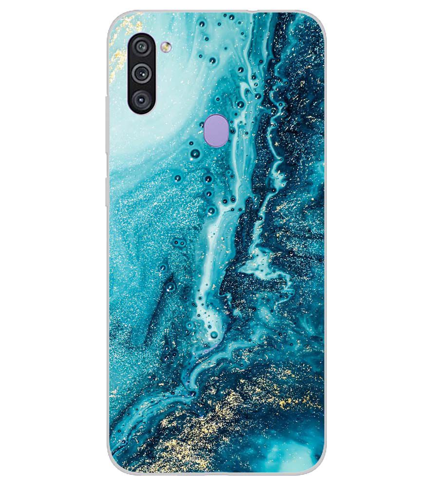 PS1317-Blue Marbles Back Cover for Samsung Galaxy M11