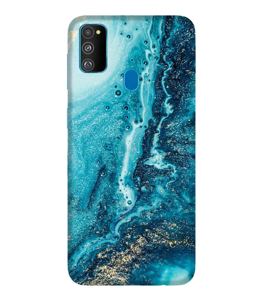 PS1317-Blue Marbles Back Cover for Samsung Galaxy M30s
