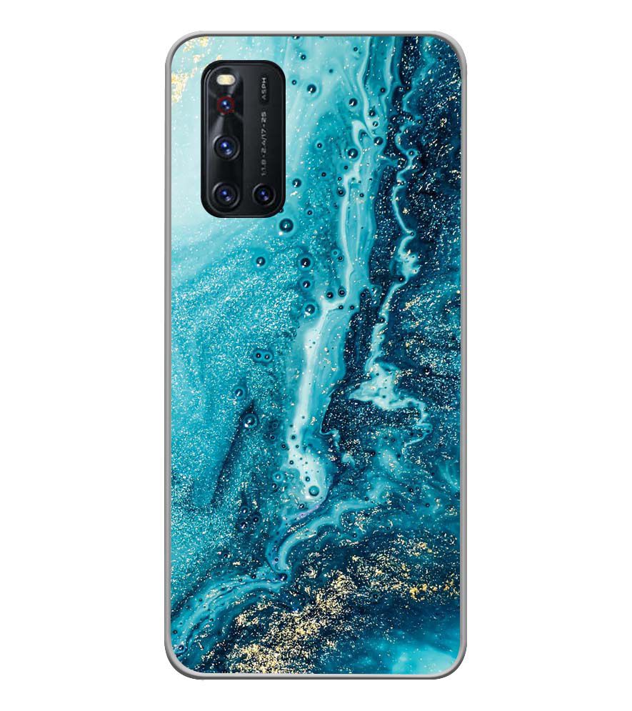 PS1317-Blue Marbles Back Cover for Vivo V19