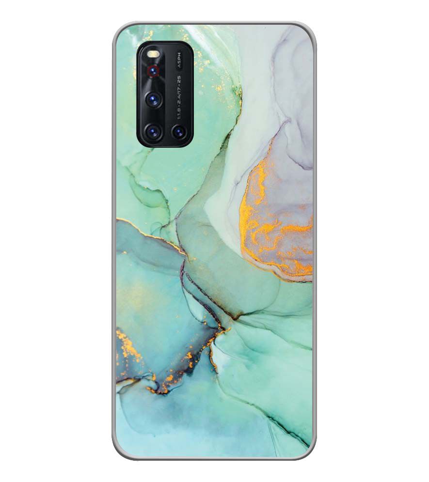 PS1320-Green Marble Premium Back Cover for Vivo V19