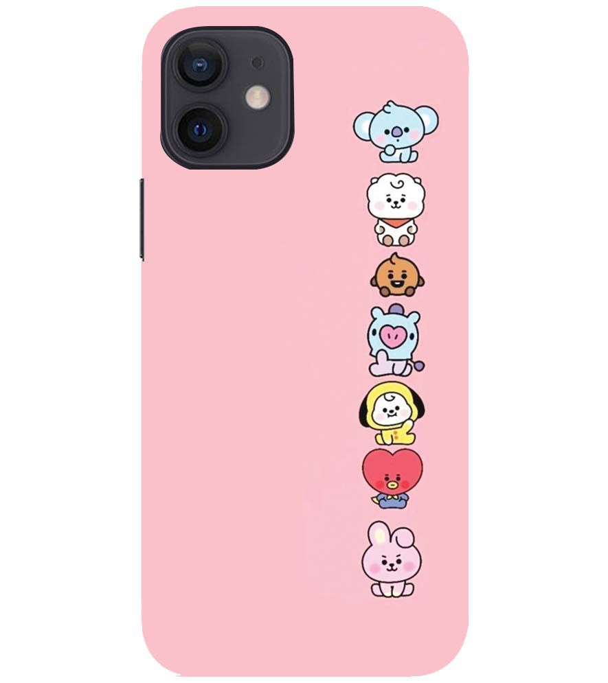 PS1321-Cute Loving Animals Girly Back Cover for Apple iPhone 12