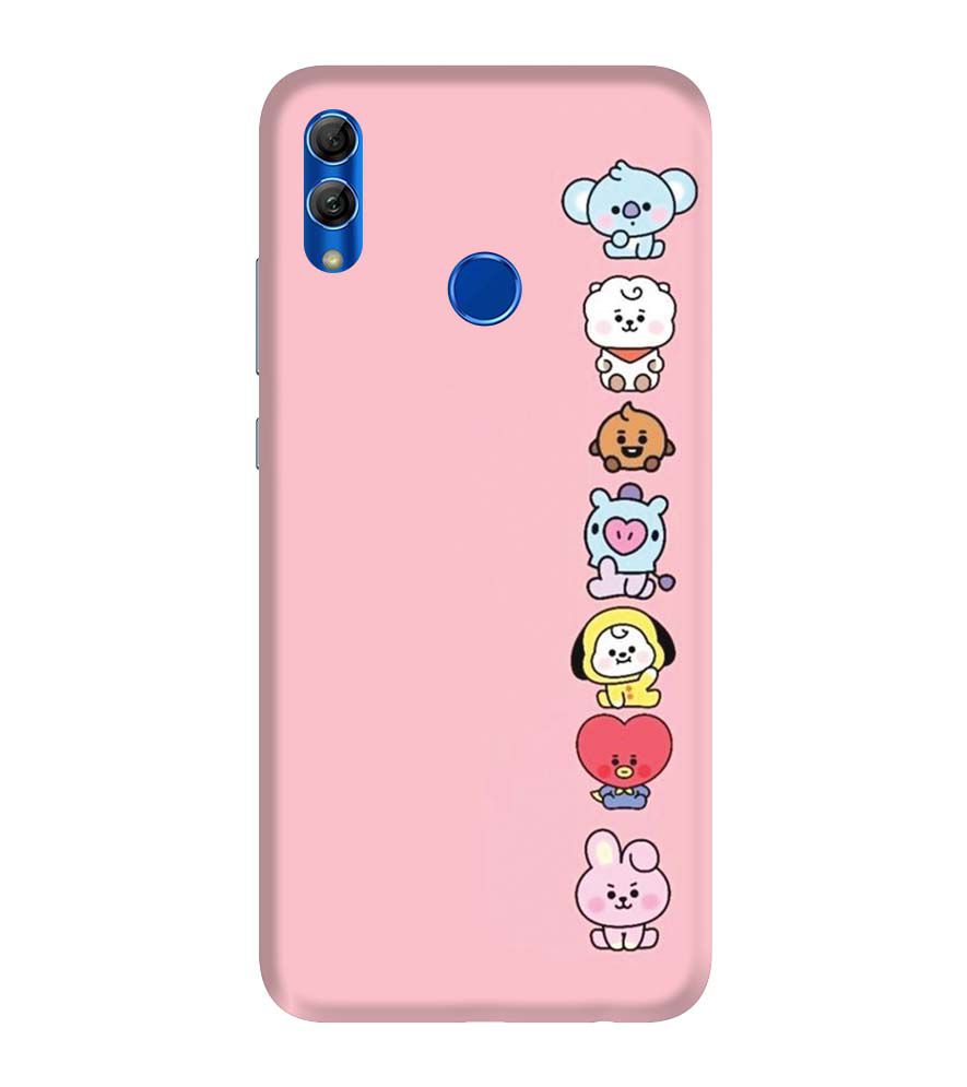 PS1321-Cute Loving Animals Girly Back Cover for Honor 10 Lite