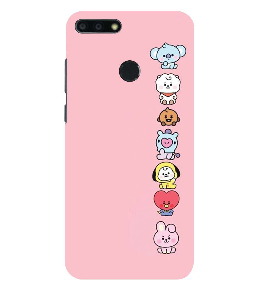 PS1321-Cute Loving Animals Girly Back Cover for Huawei Honor 7A