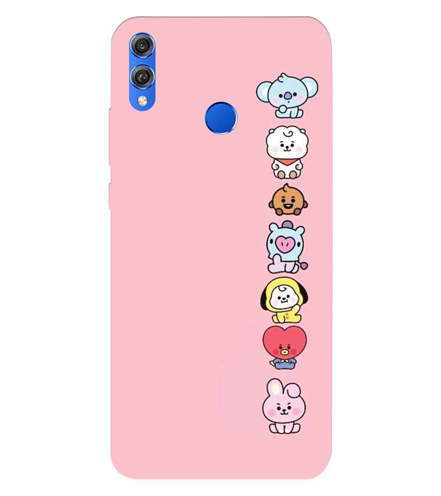 PS1321-Cute Loving Animals Girly Back Cover for Huawei Honor 8X