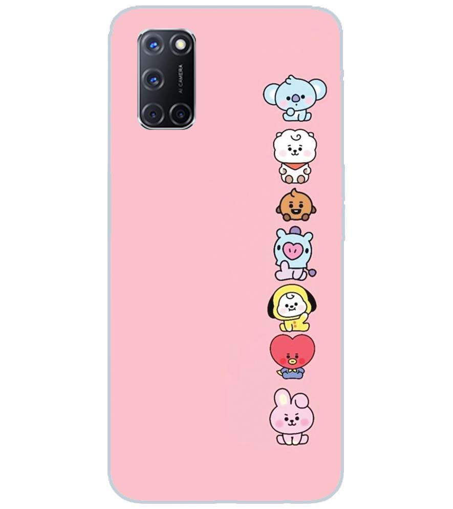 PS1321-Cute Loving Animals Girly Back Cover for Oppo A72