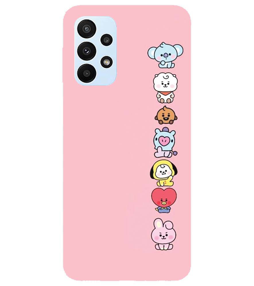 PS1321-Cute Loving Animals Girly Back Cover for Samsung Galaxy A23
