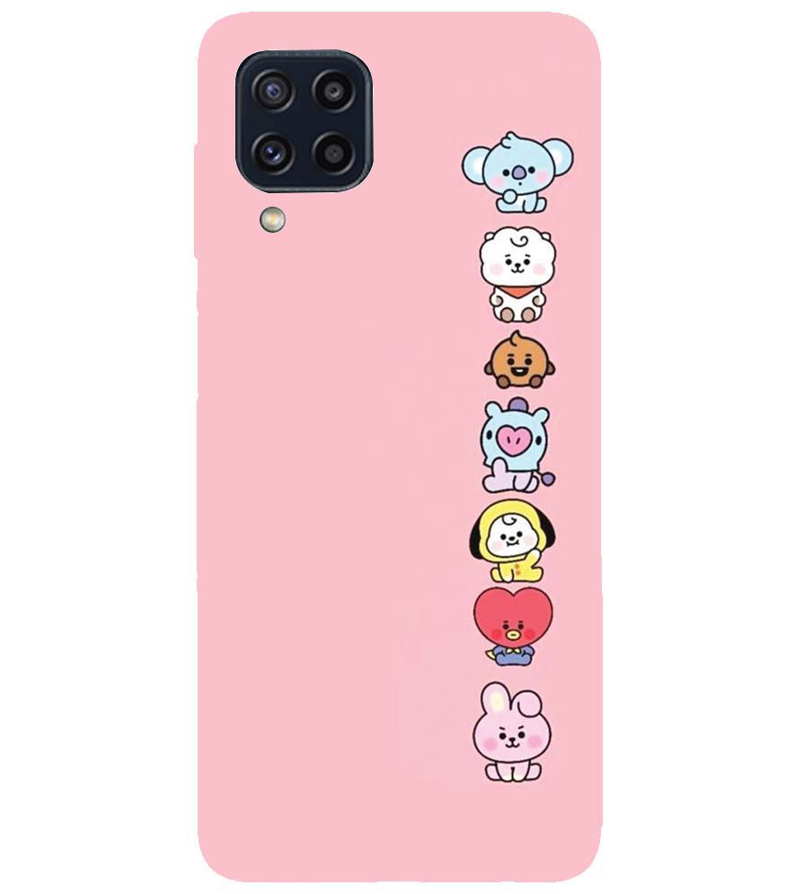 PS1321-Cute Loving Animals Girly Back Cover for Samsung Galaxy M32 Prime