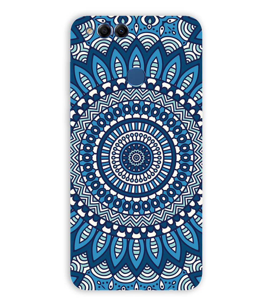 PS1327-Blue Mandala Design Back Cover for Huawei Honor 7X