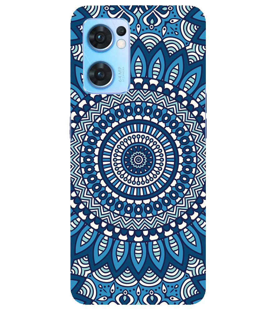 PS1327-Blue Mandala Design Back Cover for Oppo Reno7 5G