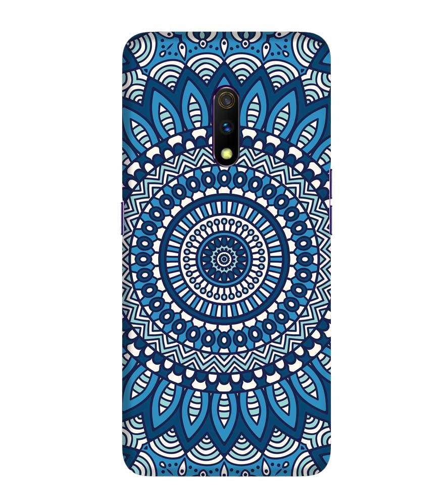 PS1327-Blue Mandala Design Back Cover for Realme X