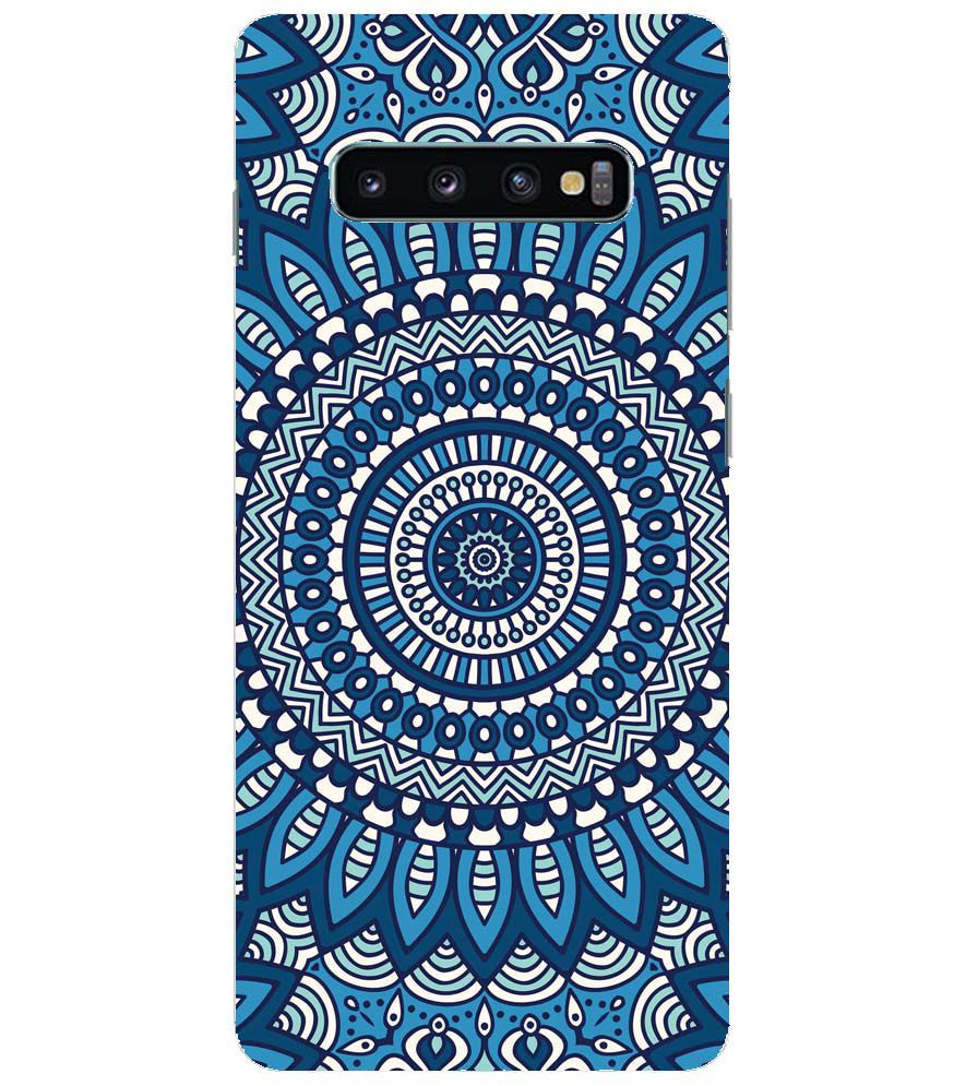 PS1327-Blue Mandala Design Back Cover for Samsung Galaxy S10+ (Plus with 6.4 Inch Screen)