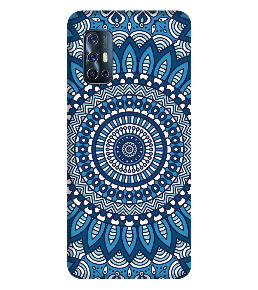 PS1327-Blue Mandala Design Back Cover for Vivo V17
