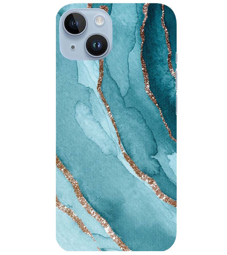 PS1329-Golden Green Marble Back Cover for Apple iPhone 14