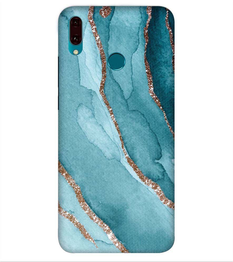 PS1329-Golden Green Marble Back Cover for Huawei Y9 (2019)