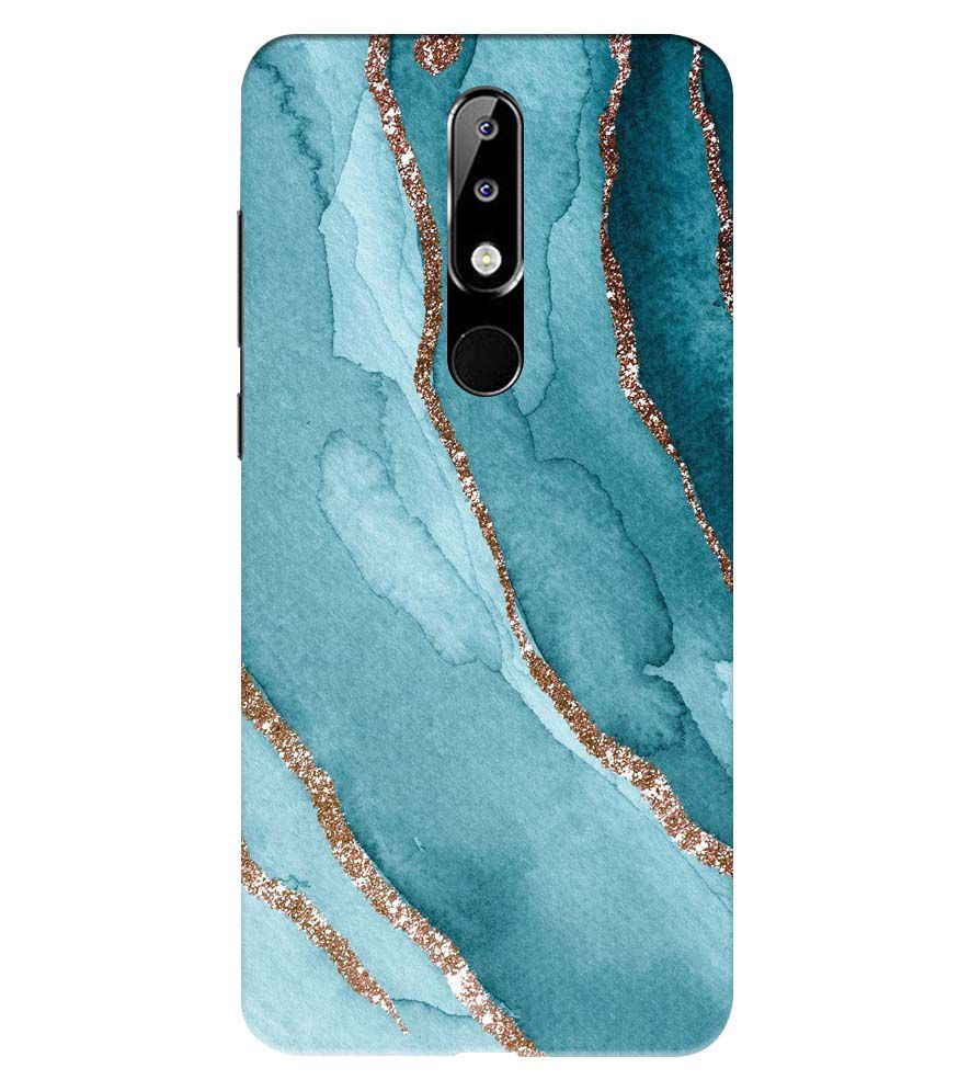 PS1329-Golden Green Marble Back Cover for Nokia 5.1 Plus (Nokia X5)