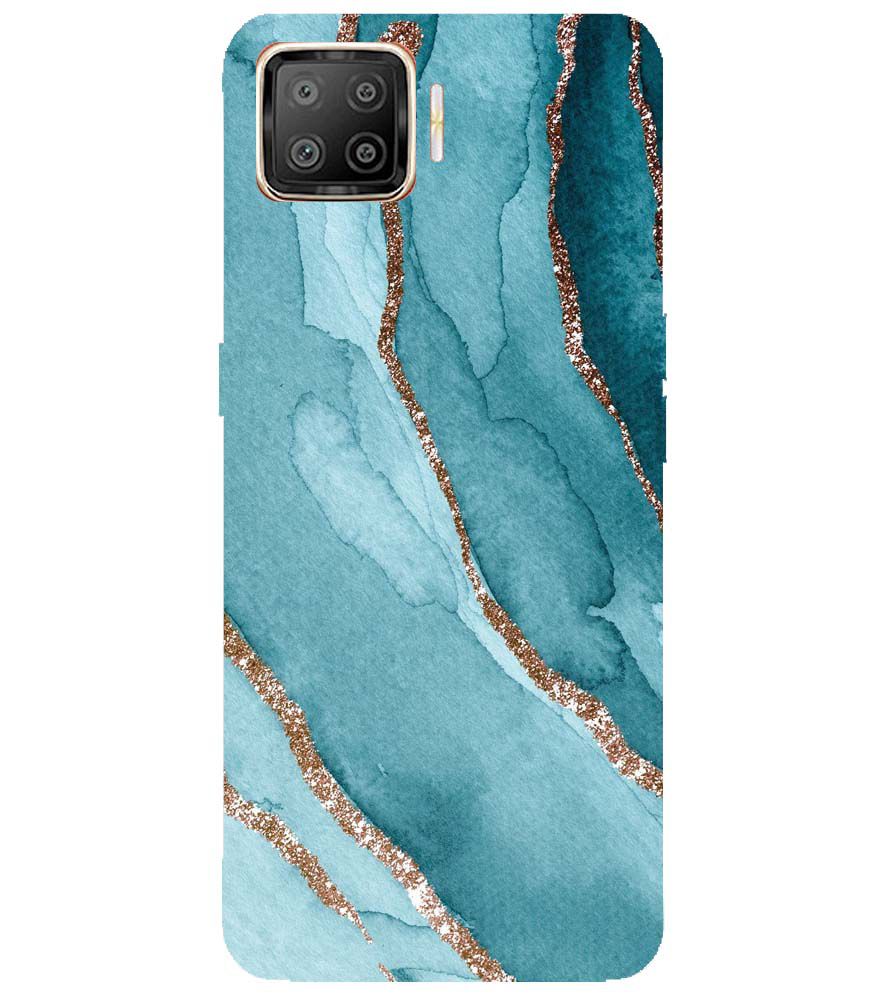PS1329-Golden Green Marble Back Cover for Oppo F17