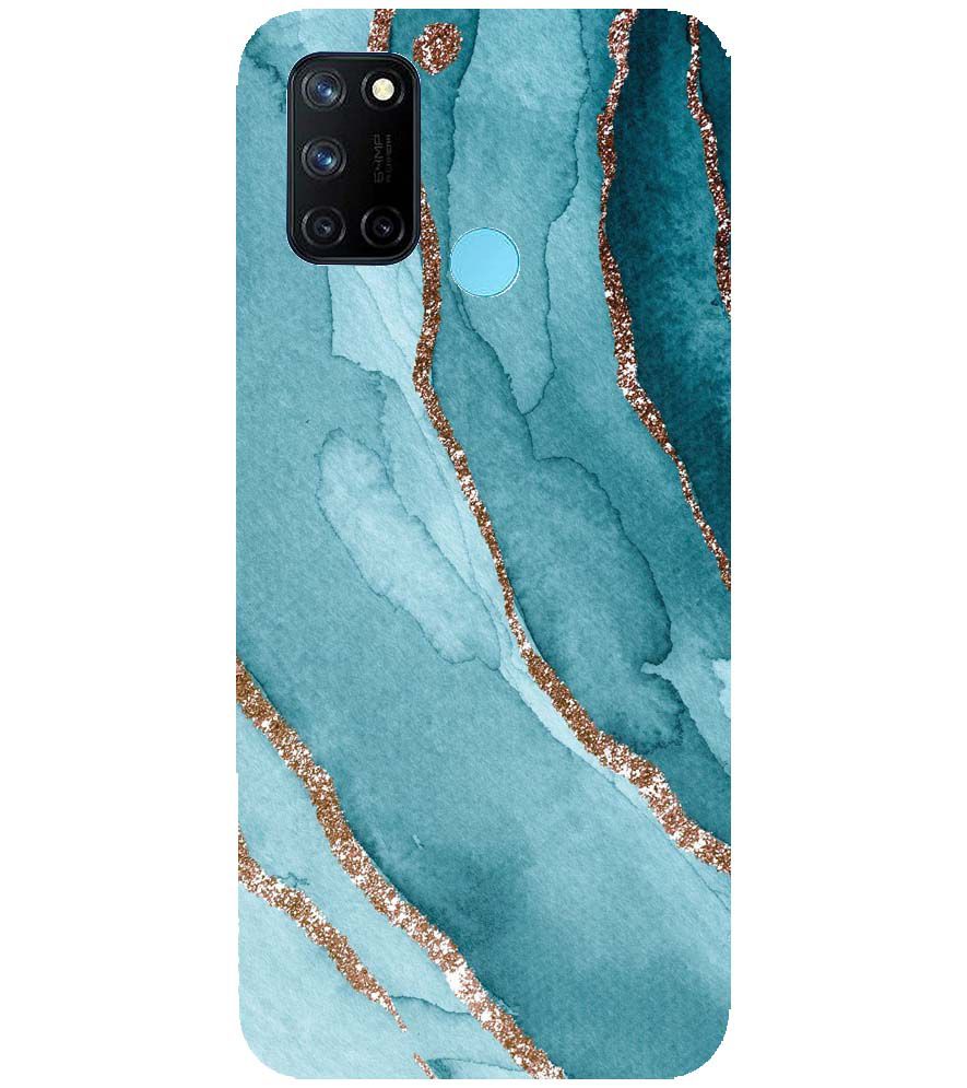 PS1329-Golden Green Marble Back Cover for Realme 7i