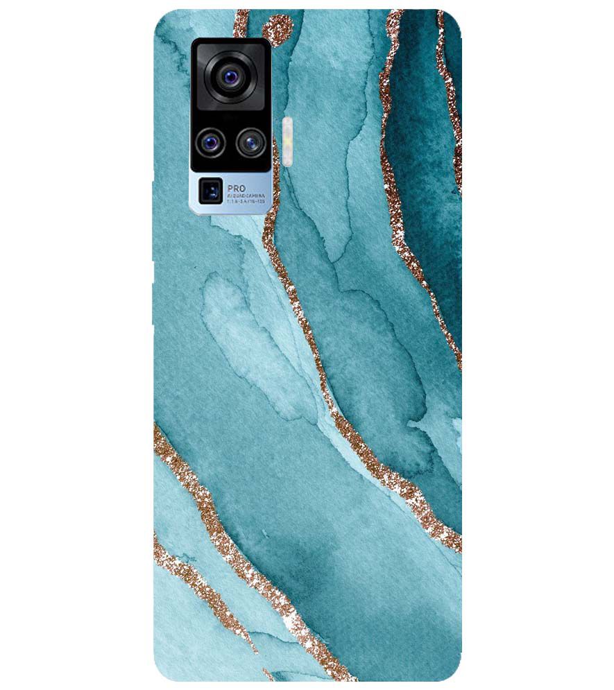 PS1329-Golden Green Marble Back Cover for vivo X50 Pro