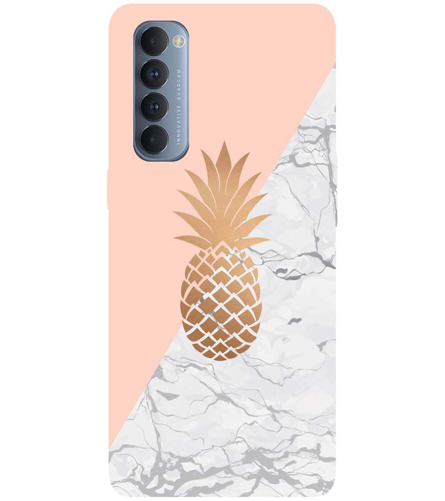 PS1330-Pineapple Marble Back Cover for Oppo Reno4 Pro