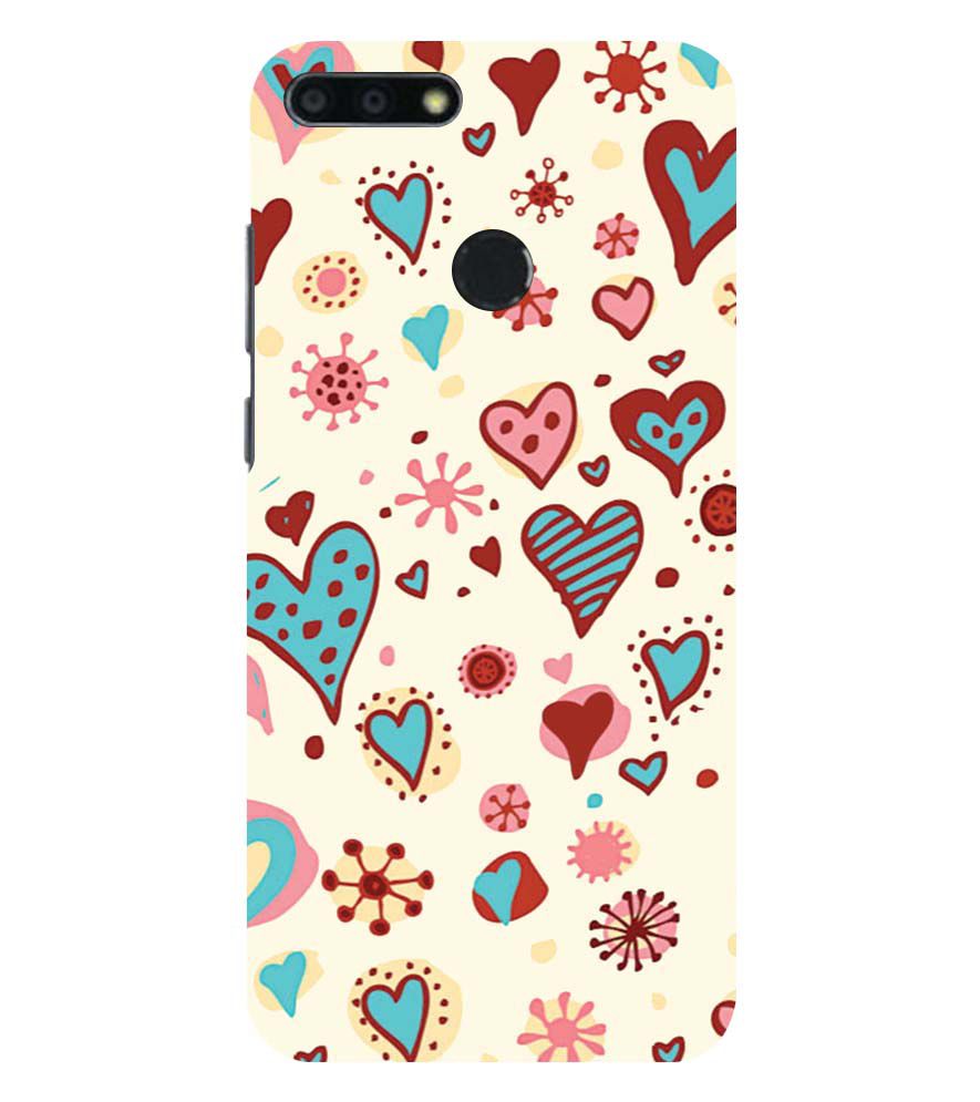 PS1332-Hearts All Around Back Cover for Huawei Honor 7A
