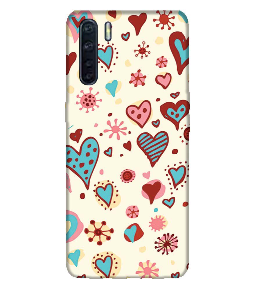 PS1332-Hearts All Around Back Cover for Oppo F15