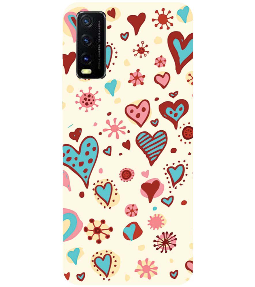 PS1332-Hearts All Around Back Cover for vivo Y20a