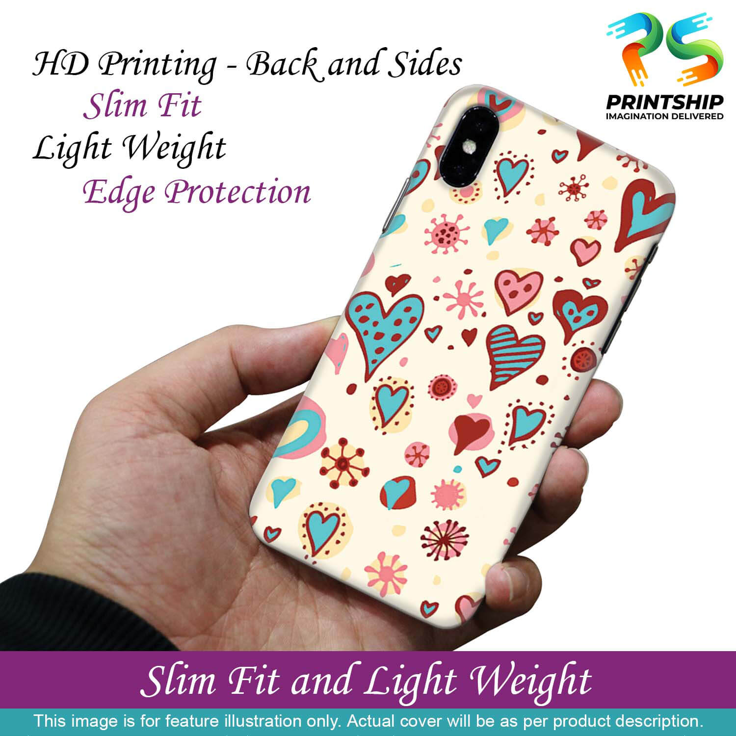 PS1332-Hearts All Around Back Cover for Samsung Galaxy J7 Prime (2016)-Image2