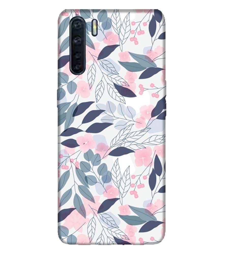 PS1333-Flowery Patterns Back Cover for Oppo A91