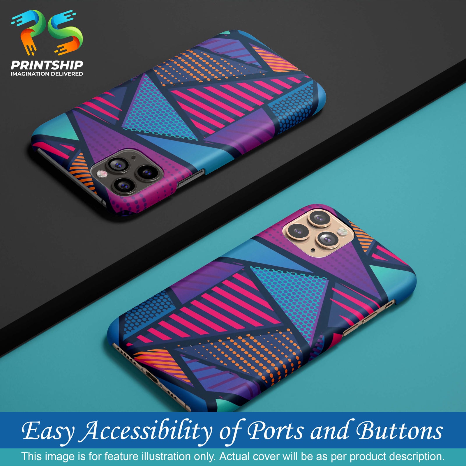 PS1335-Geometric Pattern Back Cover for Vivo V11 Pro-Image5