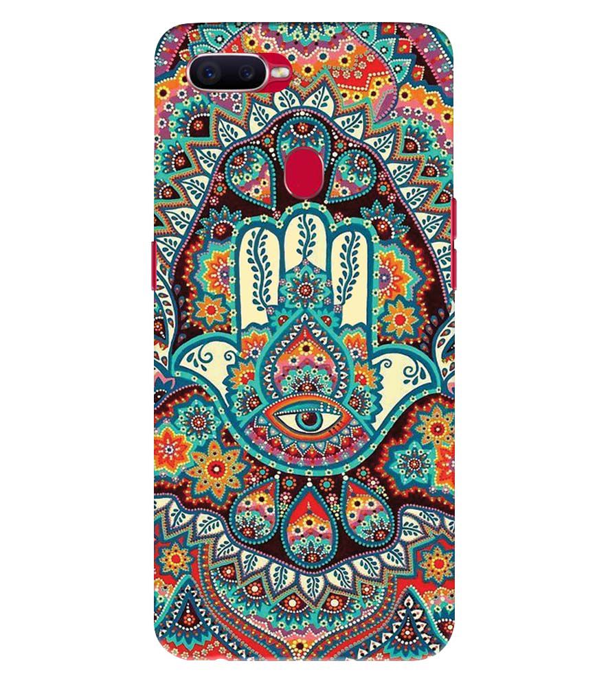 PS1336-Eye Hands Mandala Back Cover for Oppo F9 Pro