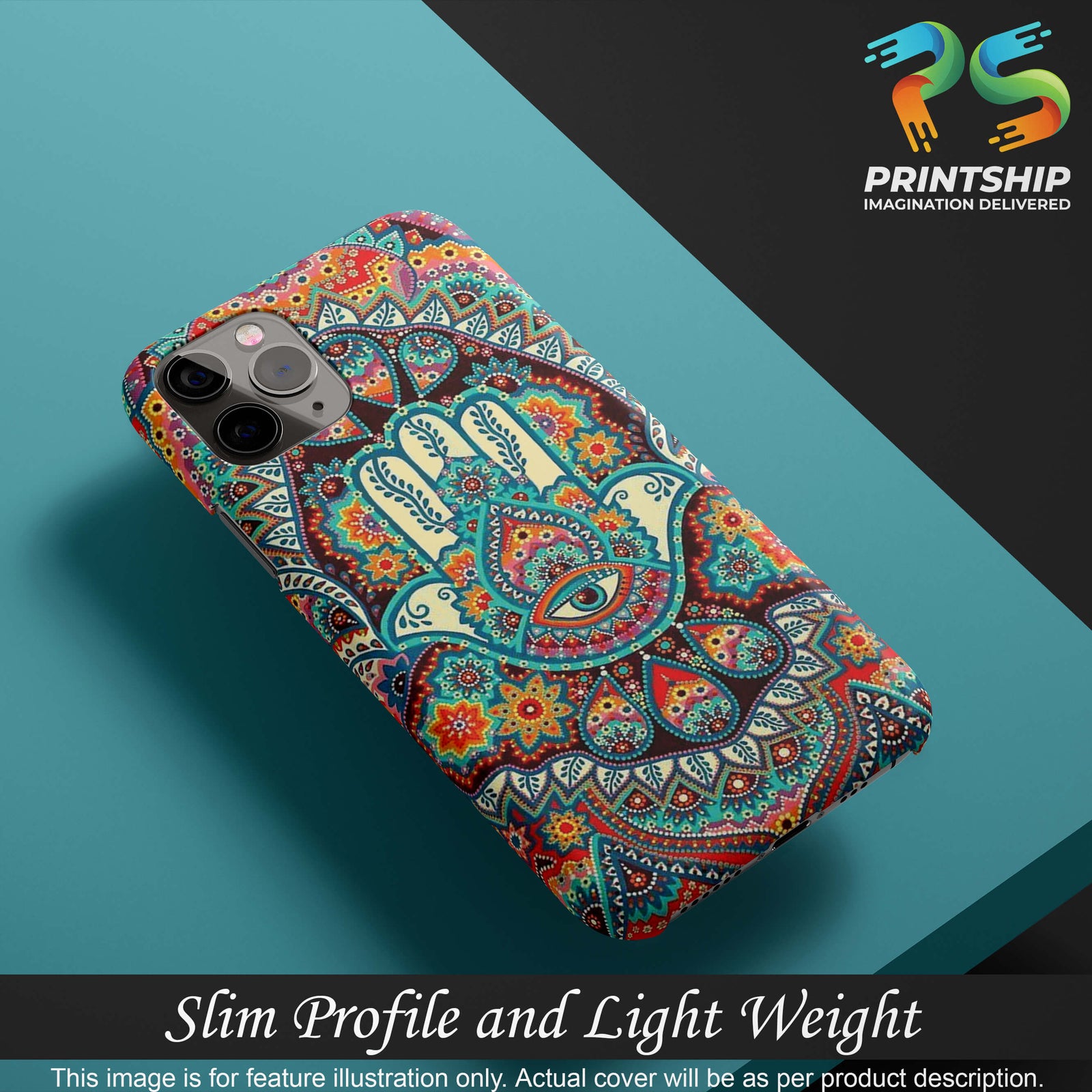 PS1336-Eye Hands Mandala Back Cover for Vivo V11 Pro-Image4