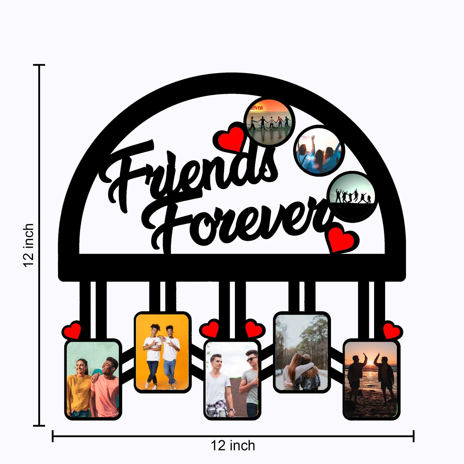 Laser Cut Photo Frame Friends Forever Photos with Eight Photos - corporate gift by YuBingo