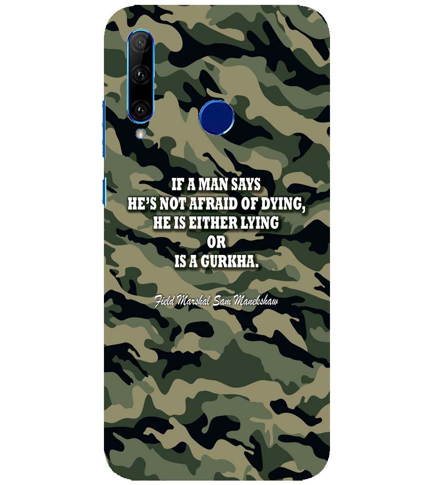 W0450-Indian Army Quote Back Cover for Huawei Honor 10i