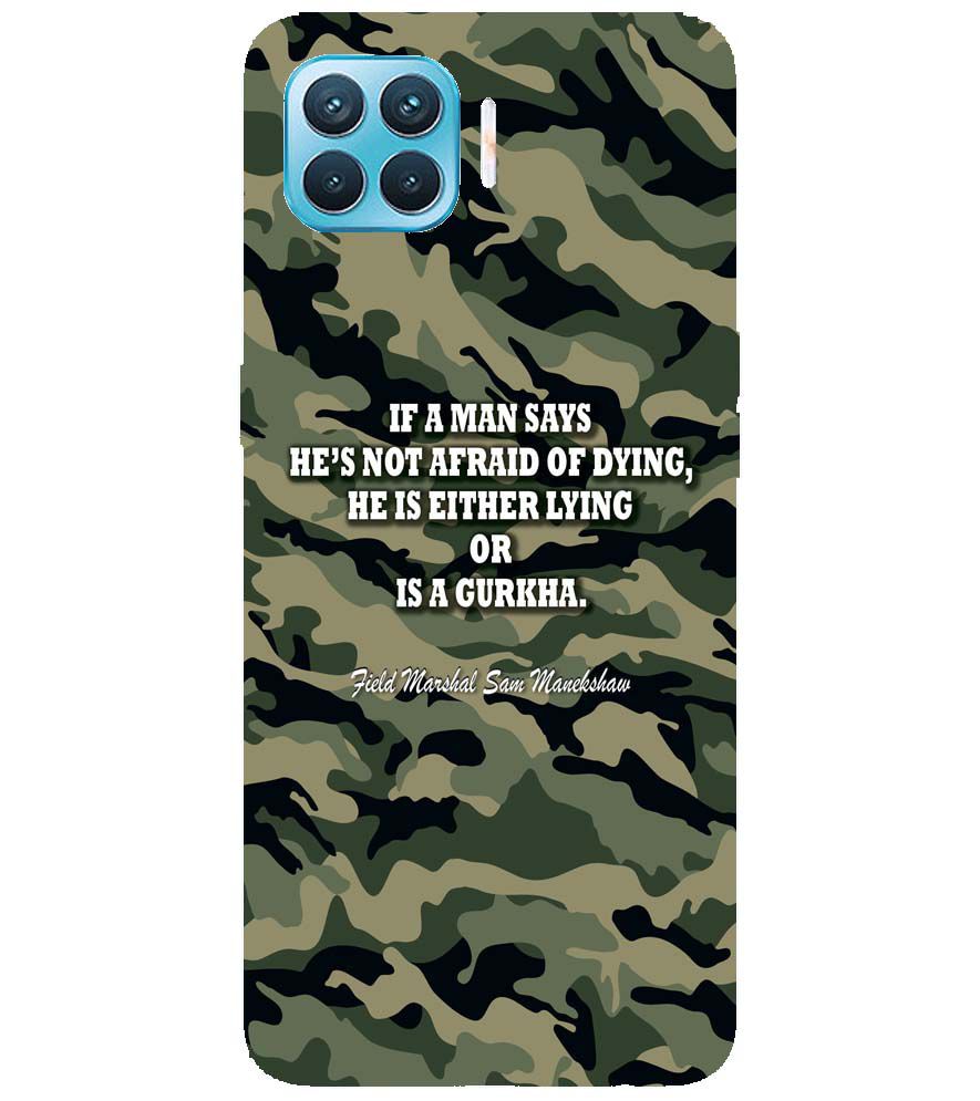 W0450-Indian Army Quote Back Cover for Oppo F17 Pro