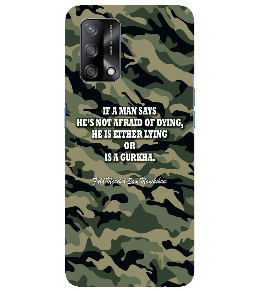 W0450-Indian Army Quote Back Cover for Oppo F19
