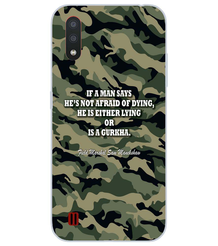 W0450-Indian Army Quote Back Cover for Samsung Galaxy M01