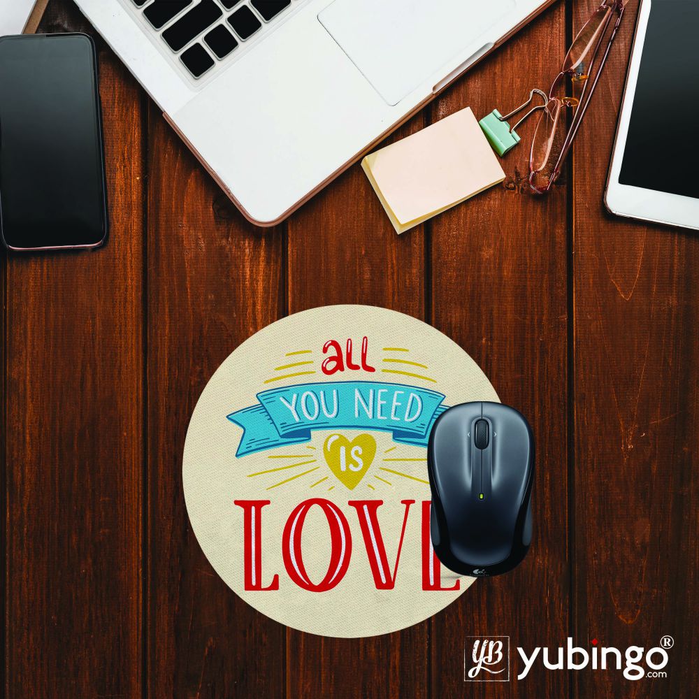 All U Need is Love Mouse Pad (Round)-Image2
