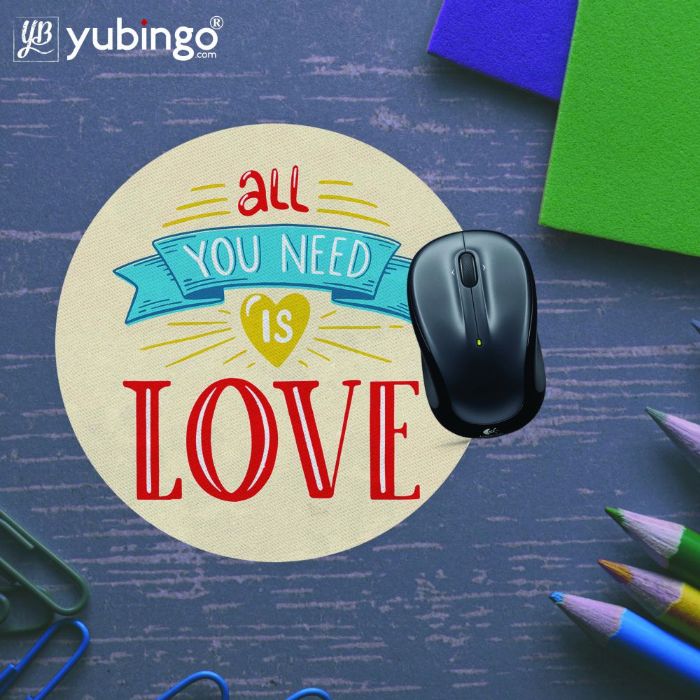 All U Need is Love Mouse Pad (Round)-Image5