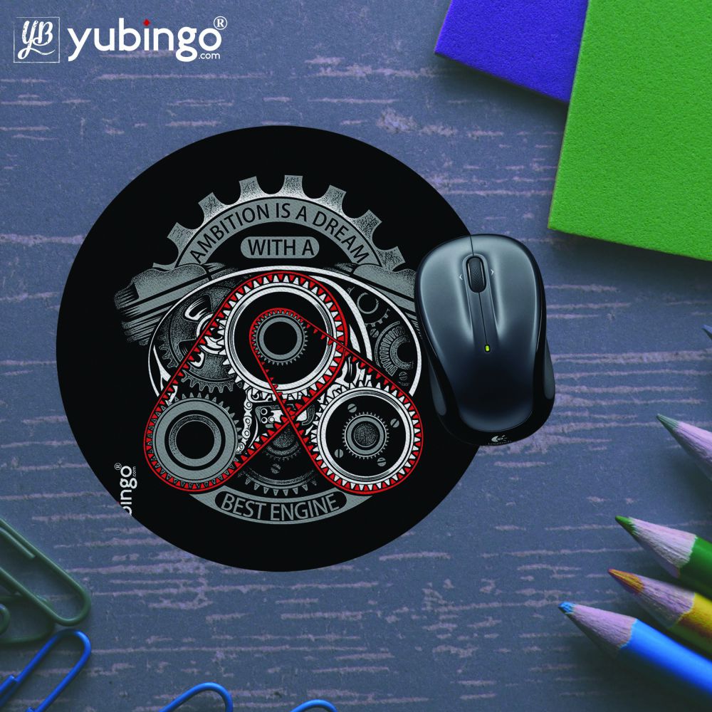 Ambition Is a Dream Mouse Pad (Round)-Image5