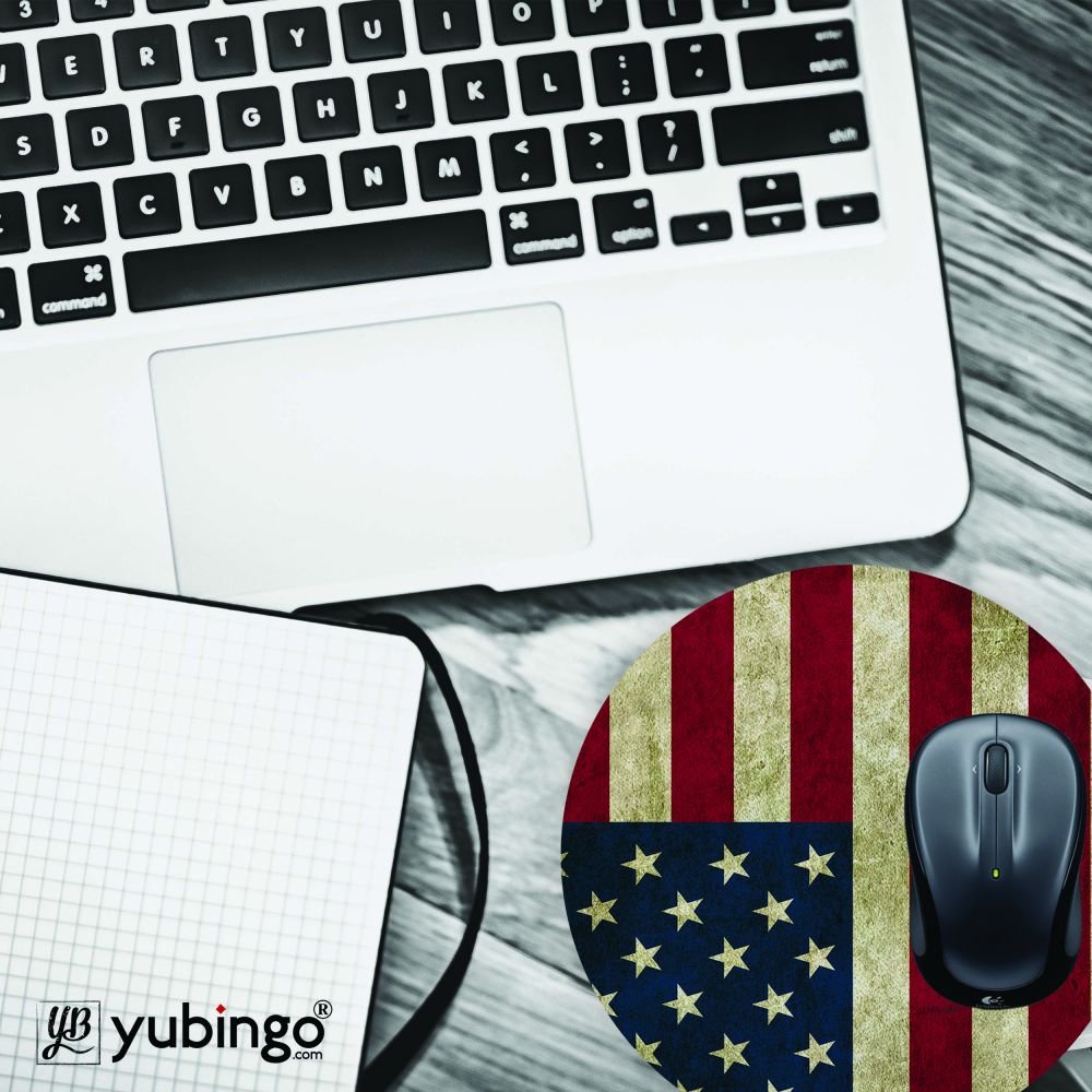 American Flag Mouse Pad (Round)-Image4