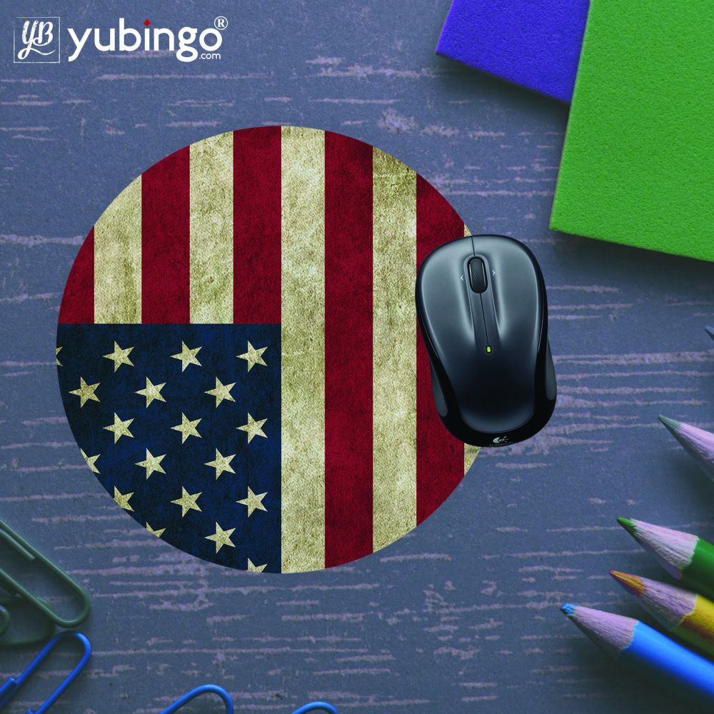 American Flag Mouse Pad (Round)-Image5