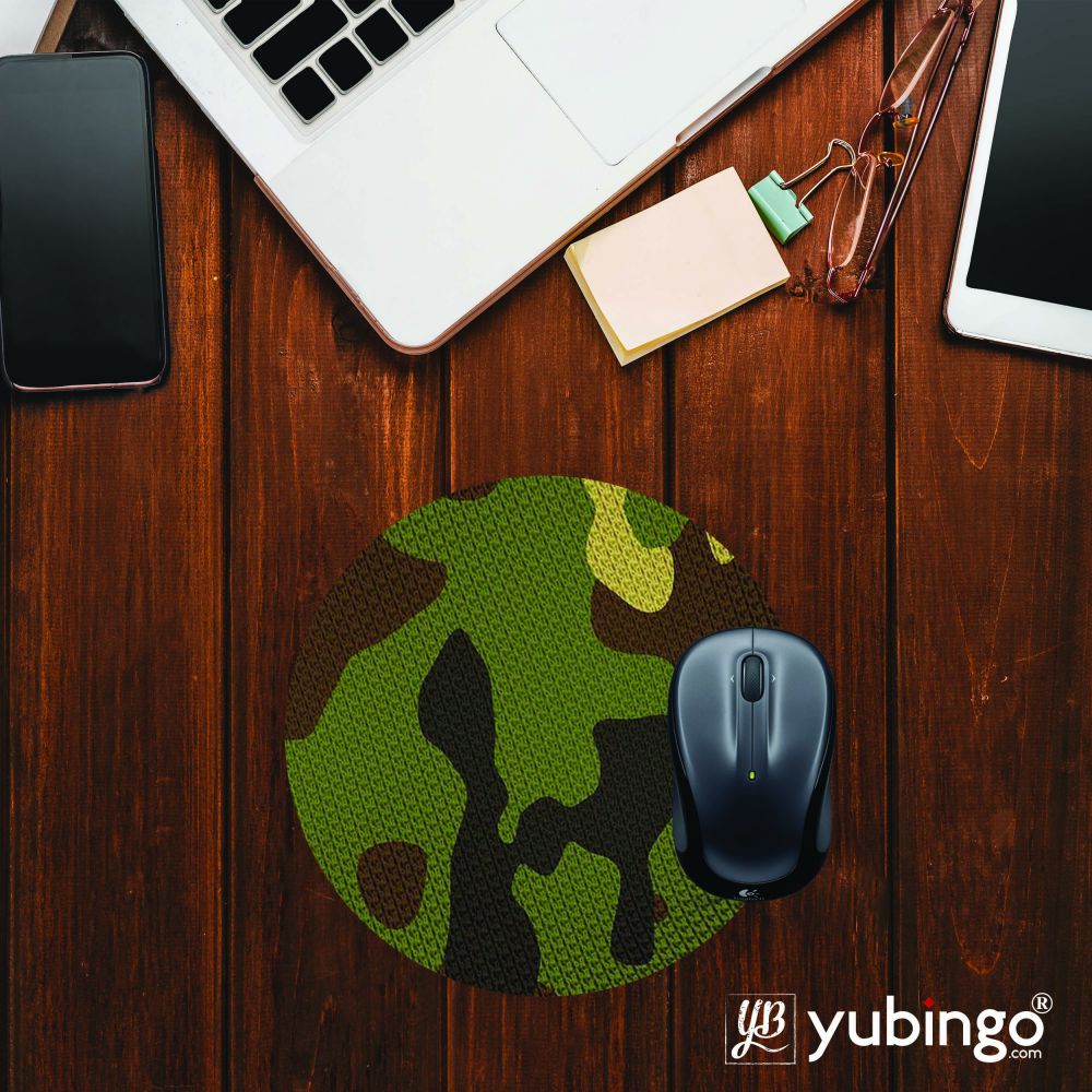 Army Camouflage Mouse Pad (Round)-Image2