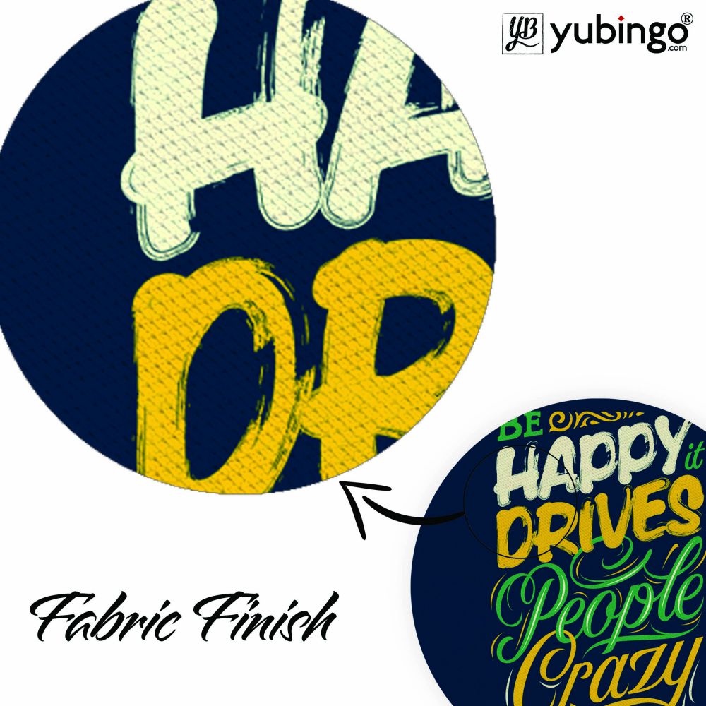 Be Happy Mouse Pad (Round)-Image3