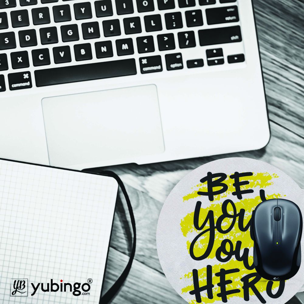 Be Own Hero Mouse Pad (Round)-Image4