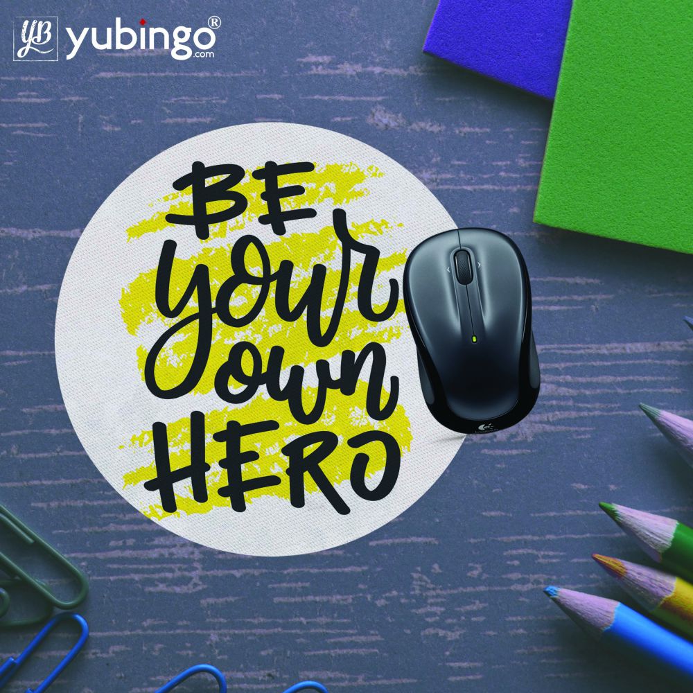 Be Own Hero Mouse Pad (Round)-Image5