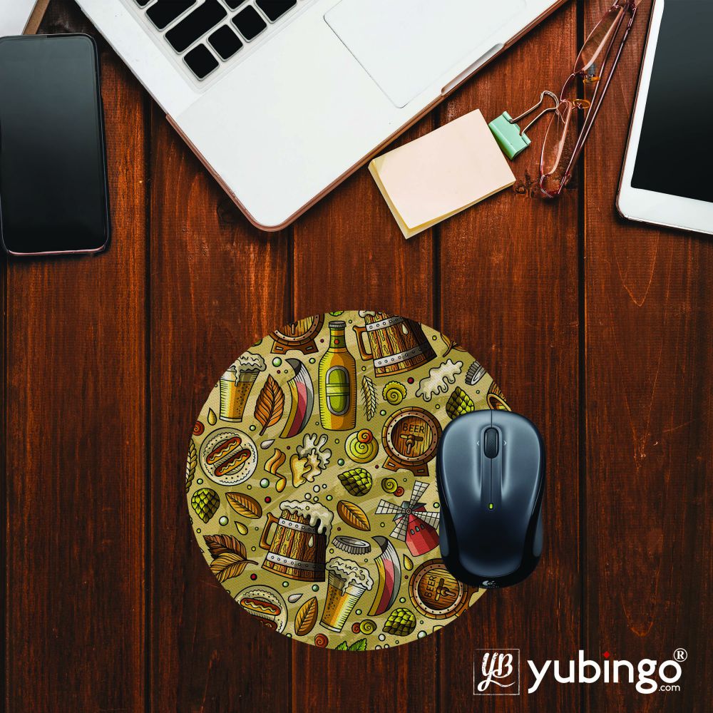 Beer Overflow Mouse Pad (Round)-Image2