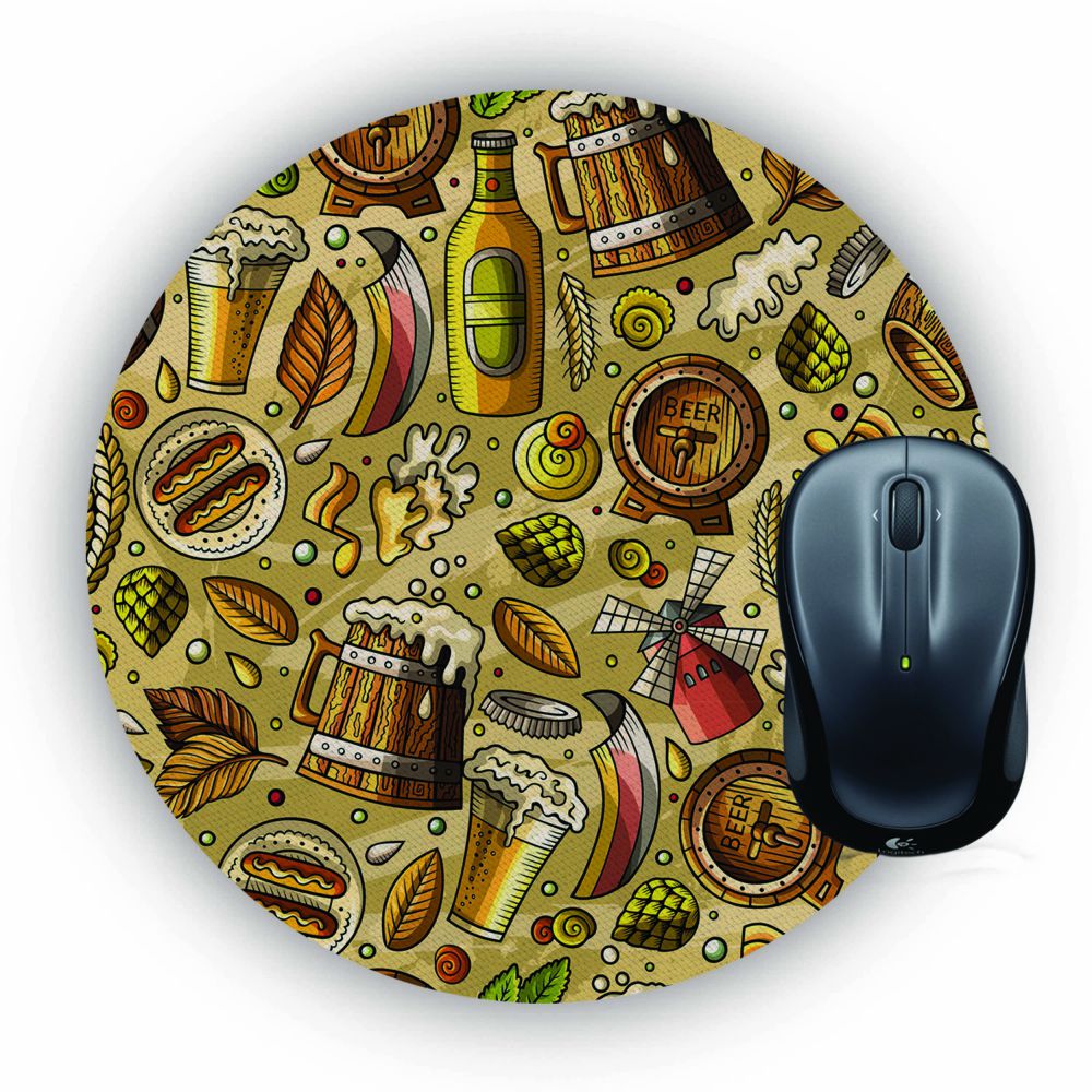 Beer Overflow Mouse Pad (Round)