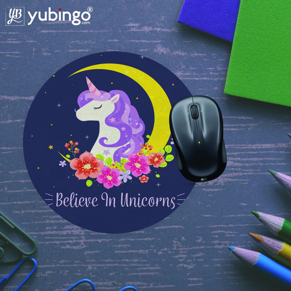 Believe in Unicorns Mouse Pad (Round)-Image5