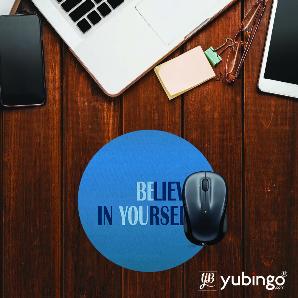 Believe in Yourself Mouse Pad (Round)-Image2