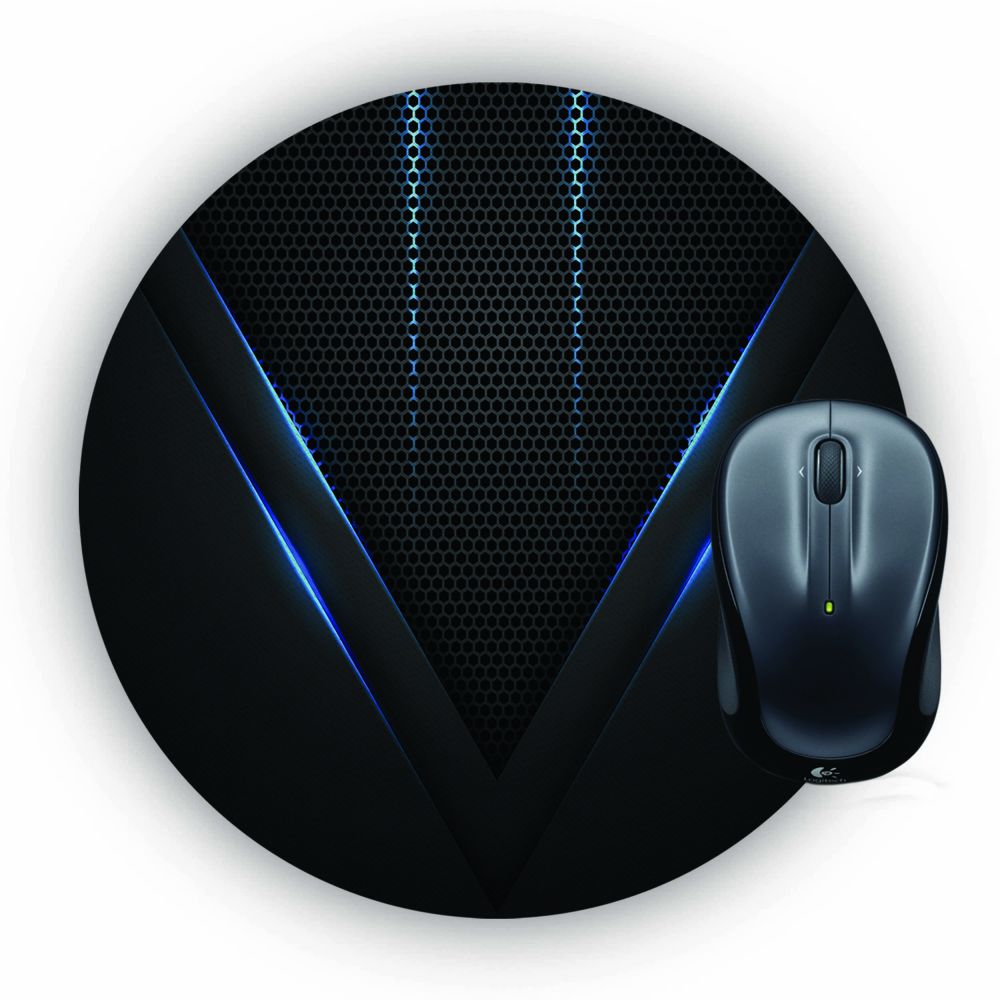 Black and Blue Mouse Pad (Round)